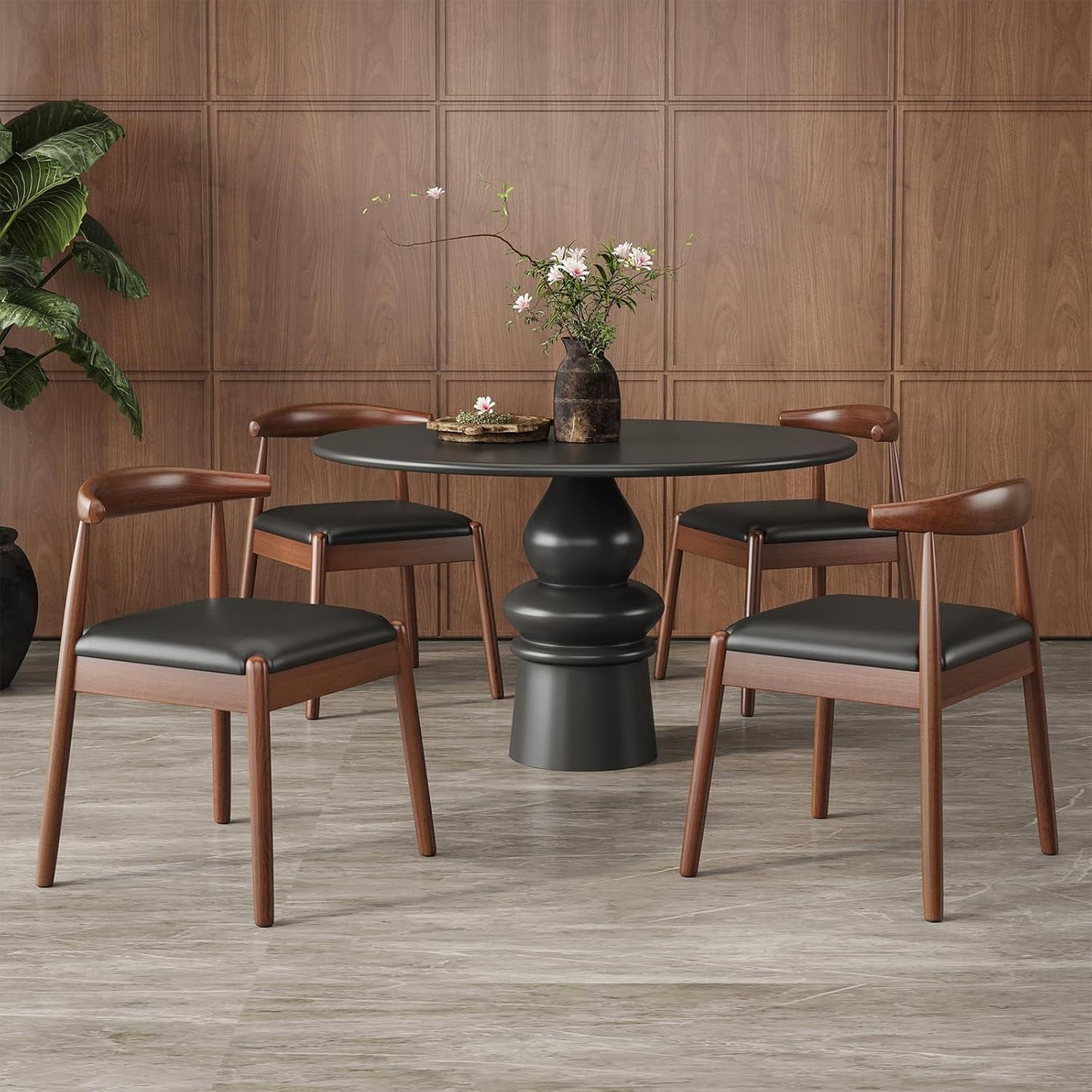 STARY Set of 4 Dining Chairs, Mid-Century Modern Kitchen and Dining Chairs for Dining Room, Dining Table Chairs with Solid Wood Legs