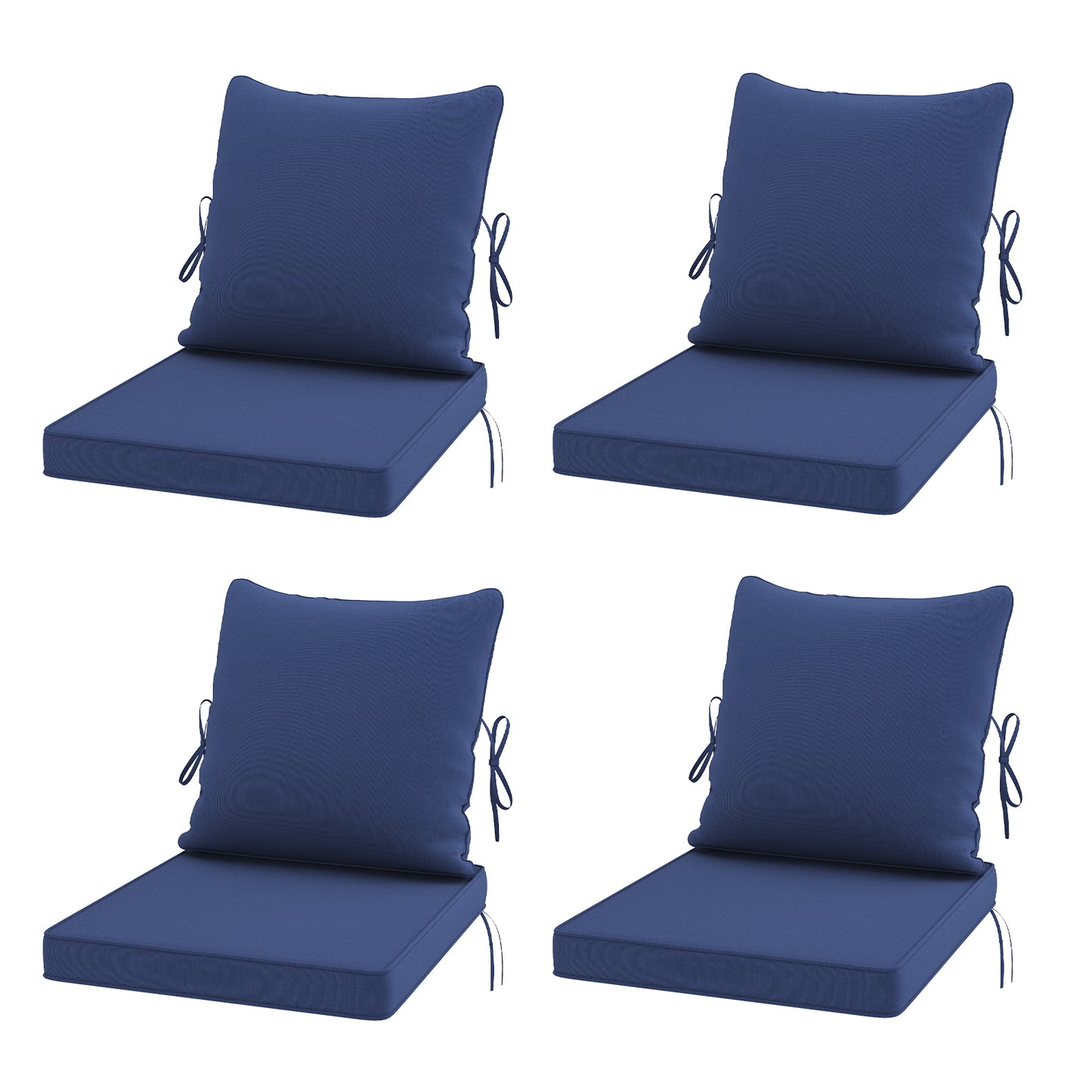 STARY Outdoor Deep Seat Cushions for Patio Furniture, 20"x20" Replacement Sectional Cushions for Outdoor Sofa, Armchair, 8 Pieces, Blue