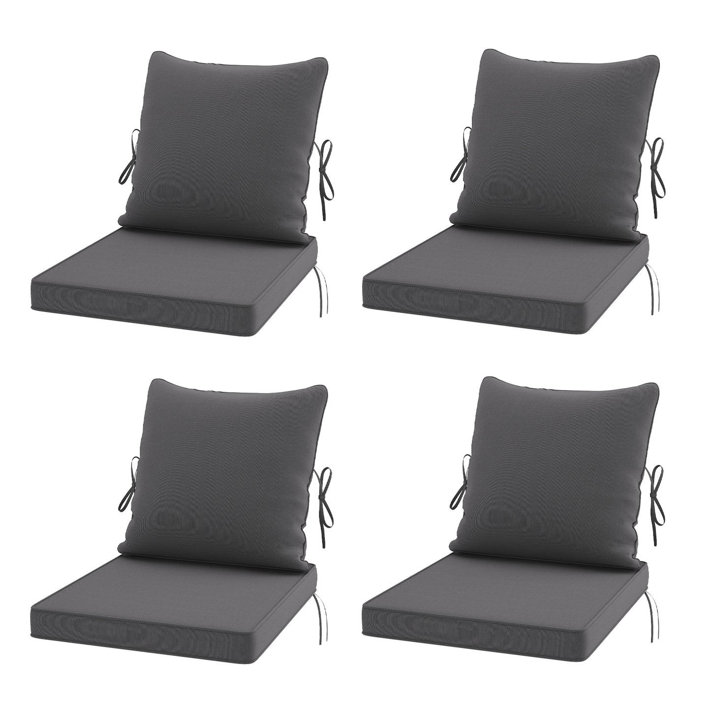 STARY Outdoor Deep Seat Cushions for Patio Furniture, 20"x20" Replacement Sectional Cushions for Outdoor Sofa, Armchair, 8 Pieces, Grey