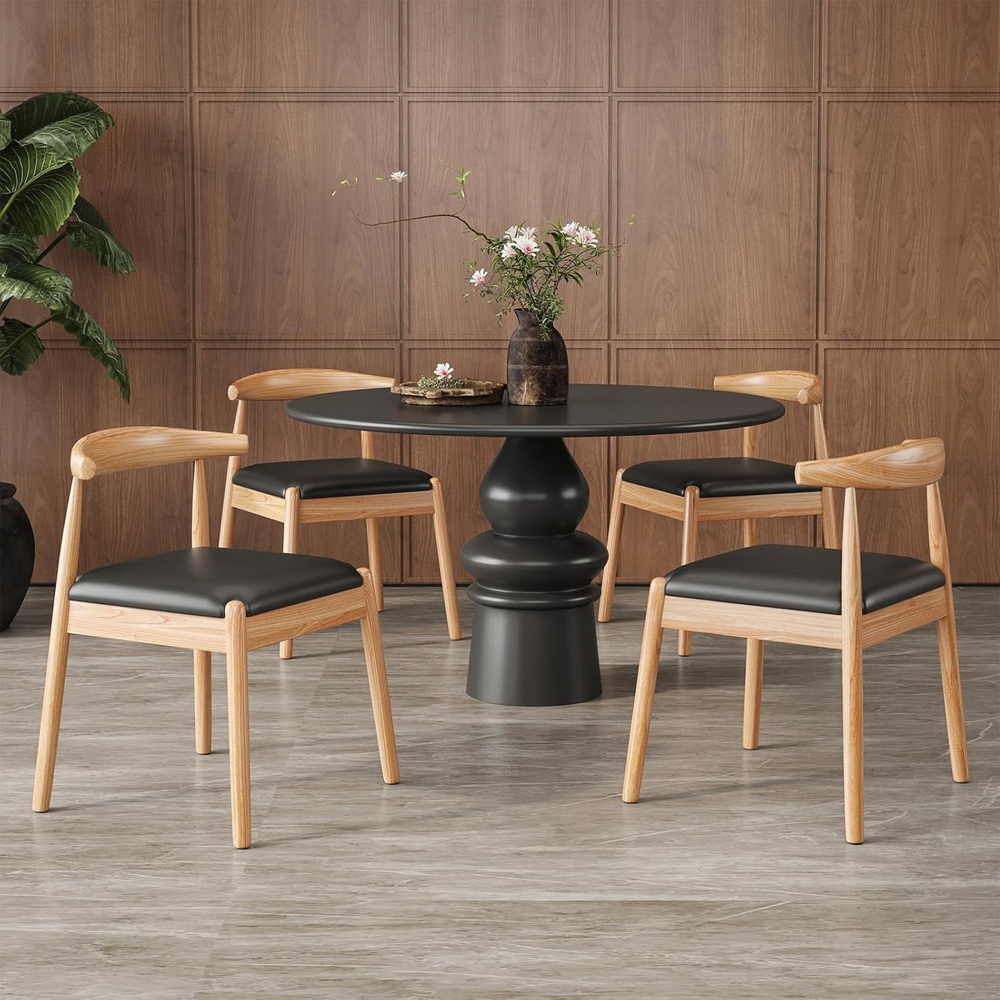 STARY Set of 4 Dining Chairs, Mid-Century Modern Kitchen and Dining Chairs for Dining Room, Dining Table Chairs with Solid Wood Legs