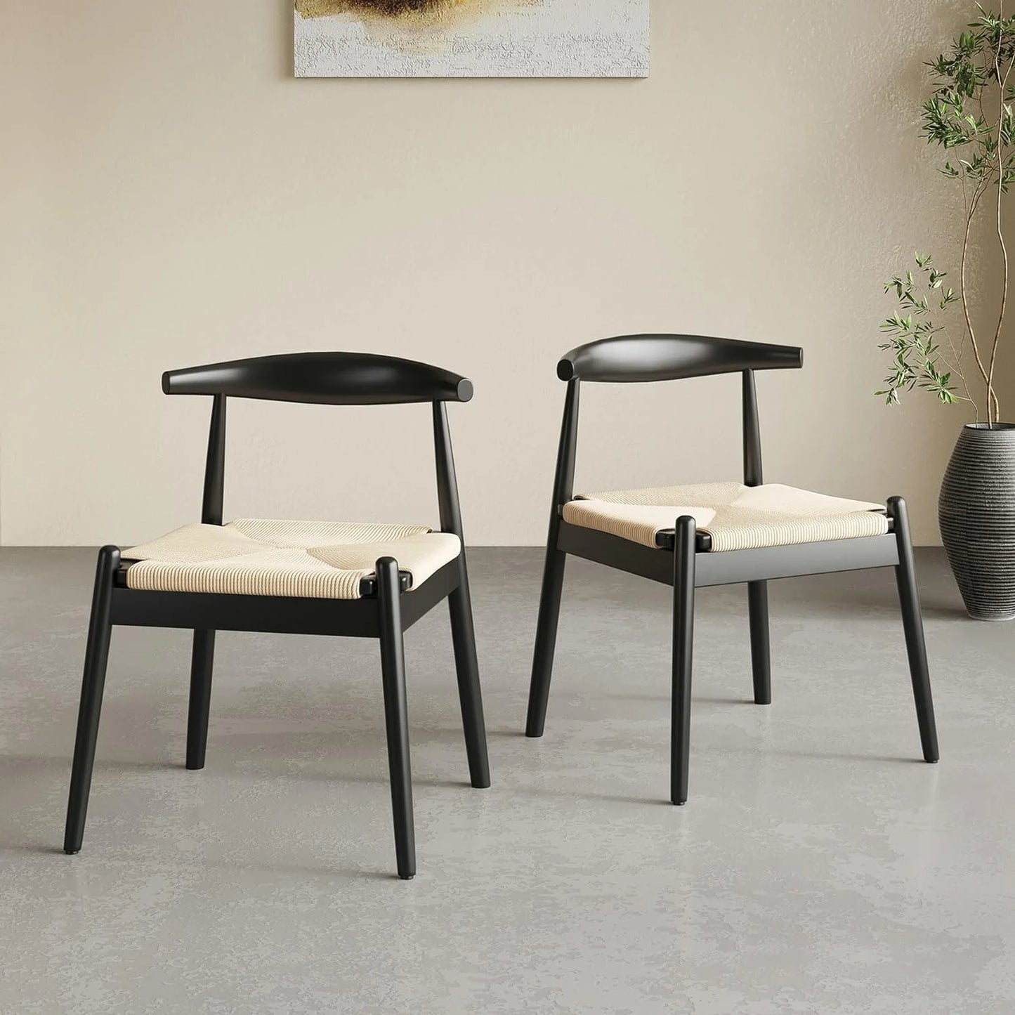 STARY Set of 2 Dining Chairs, Mid-Century Modern Kitchen and Dining Chairs for Dining Room, Dining Table Chairs with Solid Wood Legs