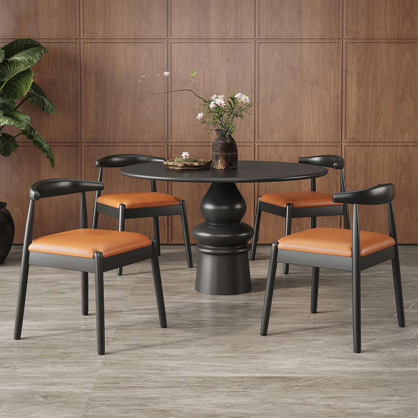 STARY Set of 4 Dining Chairs, Mid-Century Modern Kitchen and Dining Chairs for Dining Room, Dining Table Chairs with Solid Wood Legs