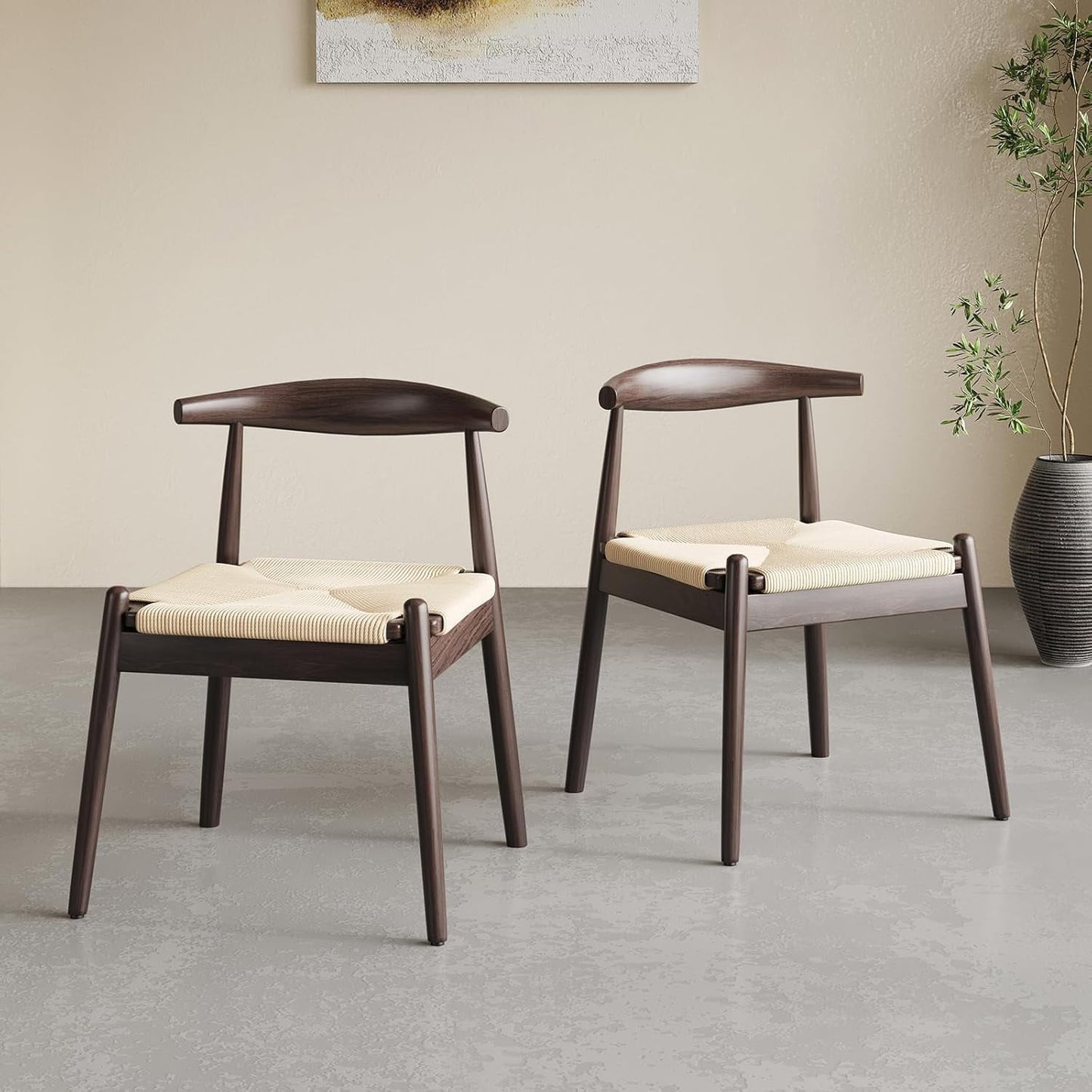 STARY Set of 2 Dining Chairs, Mid-Century Modern Kitchen and Dining Chairs for Dining Room, Dining Table Chairs with Solid Wood Legs