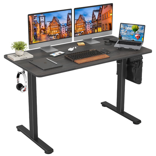 STARY 48 "X 24" Electric Standing Desk, Adjustable Height Standing Desk with Splice Board for Home Office, Walnut