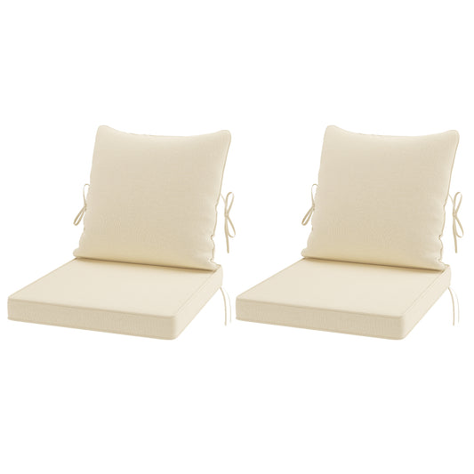 STARY Outdoor Deep Seat Cushions for Patio Furniture, 24"x24" Replacement Sectional Cushions for Outdoor Sofa, Armchair, 4 Pieces, Cream
