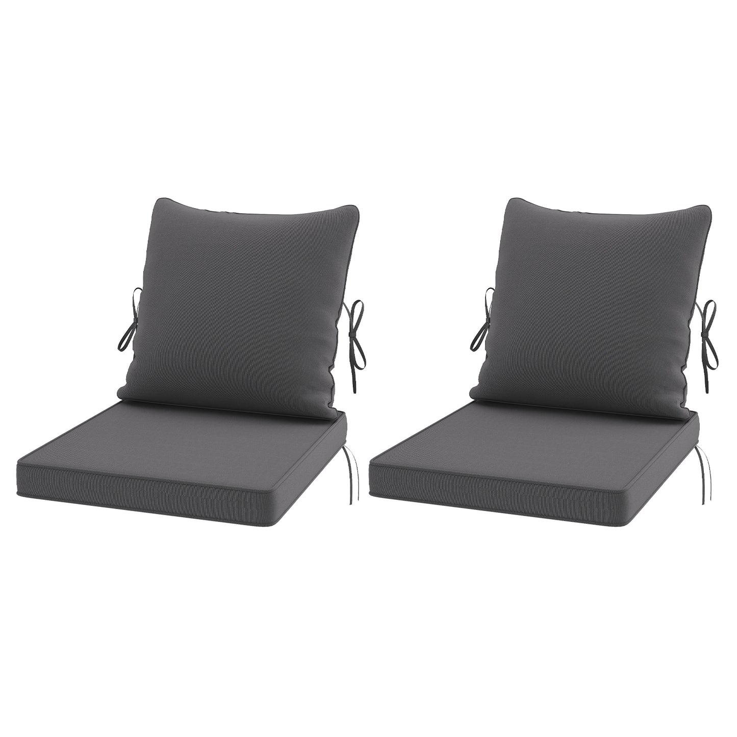 STARY Outdoor Deep Seat Cushions for Patio Furniture, 24"x24" Replacement Sectional Cushions for Outdoor Sofa, Armchair, 4 Pieces, Grey