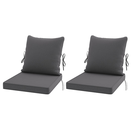 STARY Outdoor Deep Seat Cushions for Patio Furniture, 20"x20" Replacement Sectional Cushions for Outdoor Sofa, Armchair, 4 Pieces, Grey
