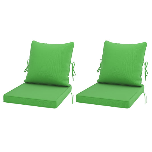 STARY Outdoor Deep Seat Cushions for Patio Furniture, 20"x20" Replacement Sectional Cushions for Outdoor Sofa, Armchair, 4 Pieces, Green