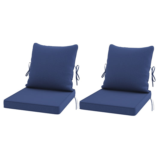 STARY Outdoor Deep Seat Cushions for Patio Furniture, 20"x20" Replacement Sectional Cushions for Outdoor Sofa, Armchair, 4 Pieces, Blue