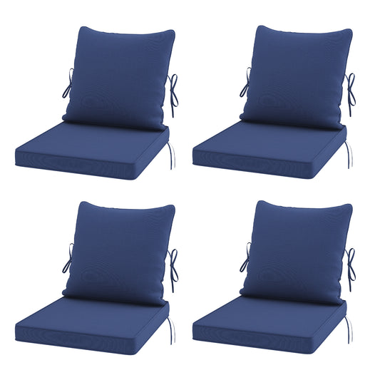 STARY Outdoor Deep Seat Cushions for Patio Furniture, 24"x24" Replacement Sectional Cushions for Outdoor Sofa, Armchair, 8 Pieces, Blue
