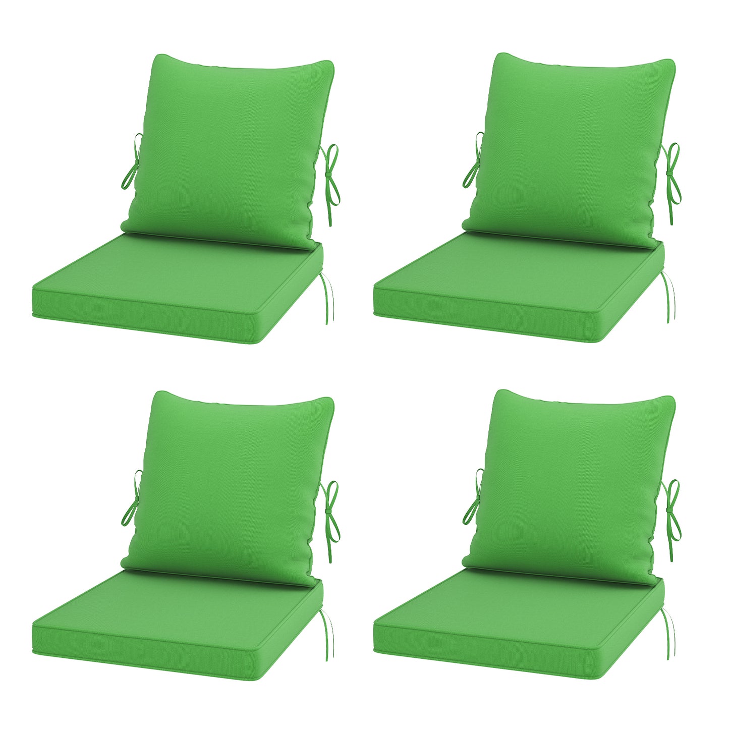 STARY Outdoor Deep Seat Cushions for Patio Furniture, 24"x24" Replacement Sectional Cushions for Outdoor Sofa, Armchair, 8 Pieces, Green