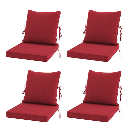 STARY Outdoor Deep Seat Cushions for Patio Furniture, 20"x20" Replacement Sectional Cushions for Outdoor Sofa, Armchair, 8 Pieces, Red