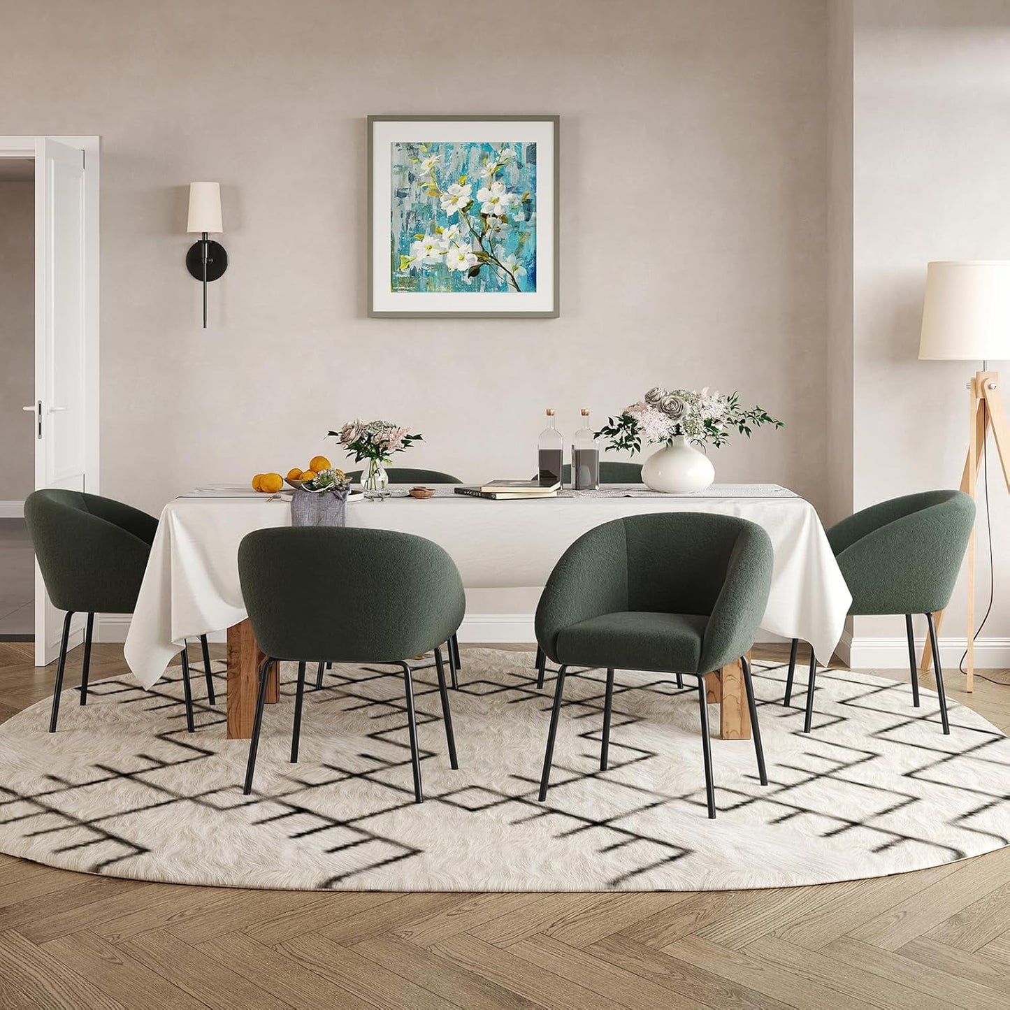 STARY Kitchen Room Dining Chairs Set of 4,Upholstered Kitchen Chairs with Back, Mid-Century Modern Dining Chairs for Home Dining Room