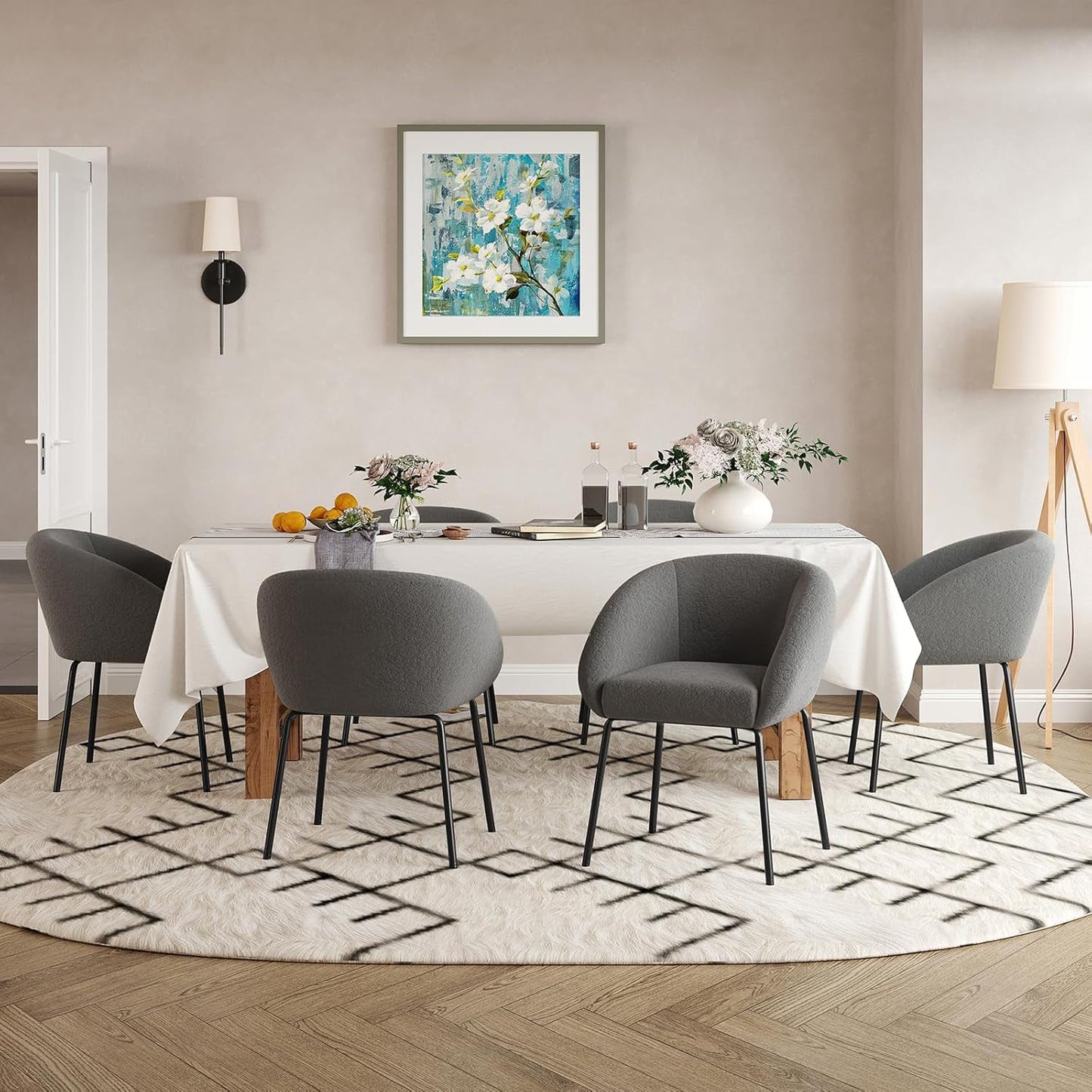 STARY Kitchen Room Dining Chairs Set of 4,Upholstered Kitchen Chairs with Back, Mid-Century Modern Dining Chairs for Home Dining Room