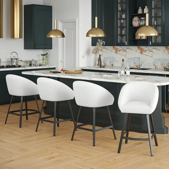 STARY Bar Stools Set of 4,Upholstered Bar Stool with Back, 27 inch Height Counter Height Barstools for Home Kitchen Island