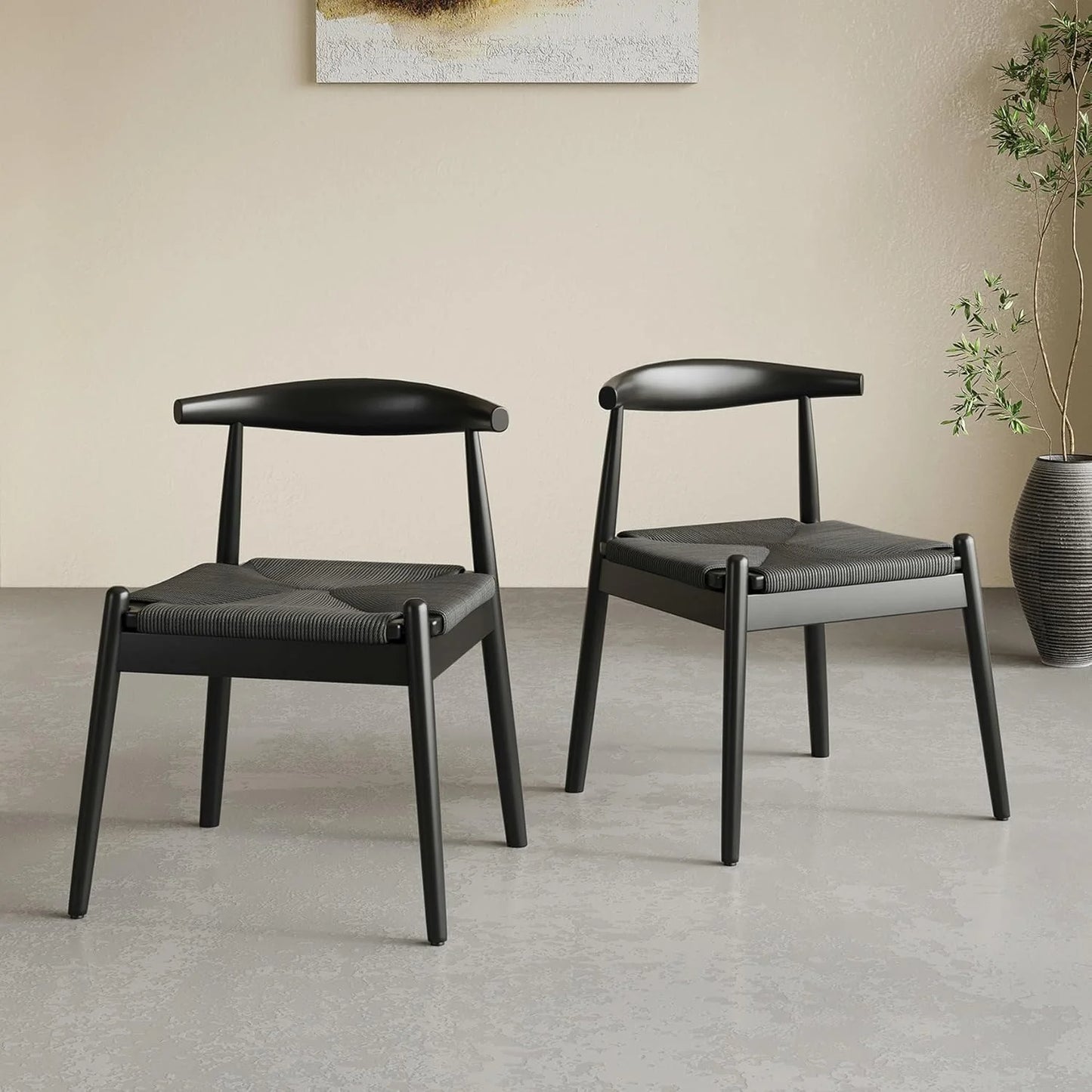 STARY Set of 2 Dining Chairs, Mid-Century Modern Kitchen and Dining Chairs for Dining Room, Dining Table Chairs with Solid Wood Legs