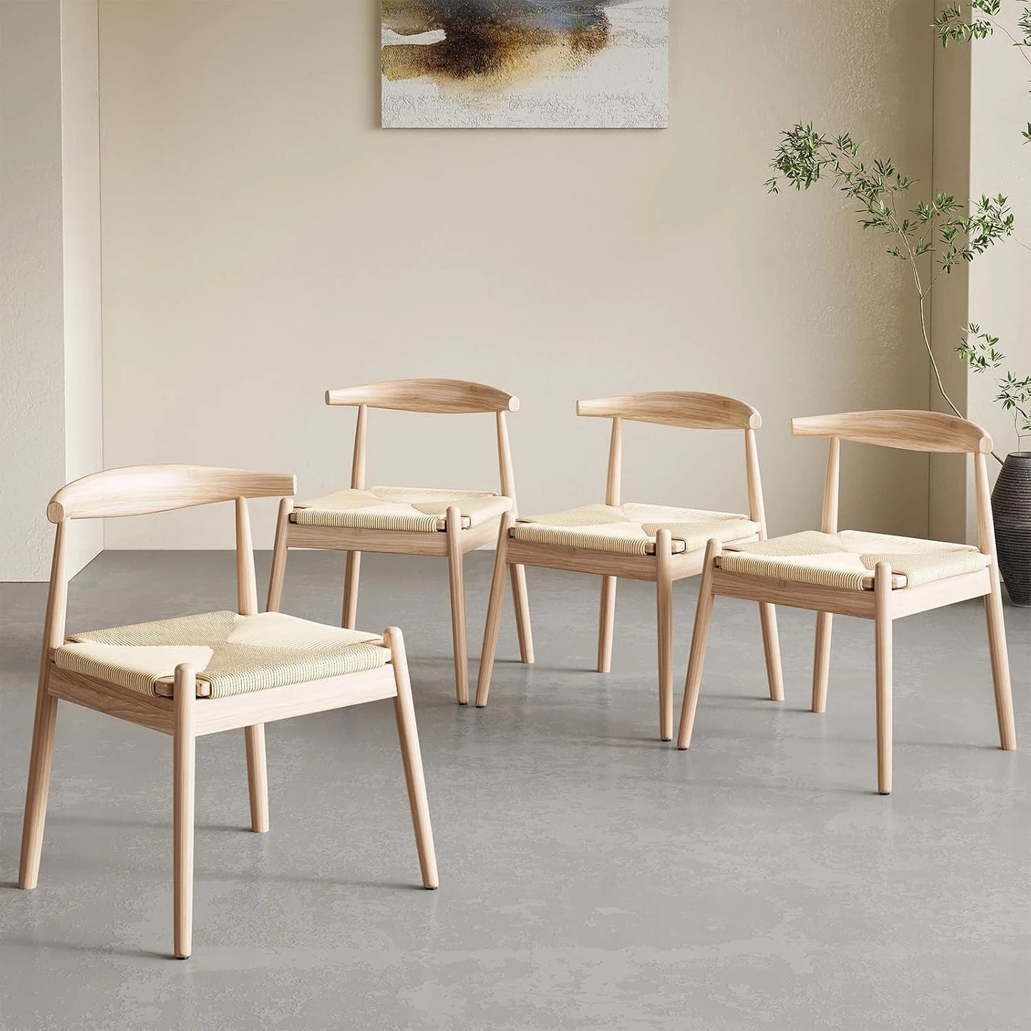 STARY Set of 4 Dining Chairs, Mid-Century Modern Kitchen and Dining Chairs for Dining Room, Dining Table Chairs with Solid Wood Legs