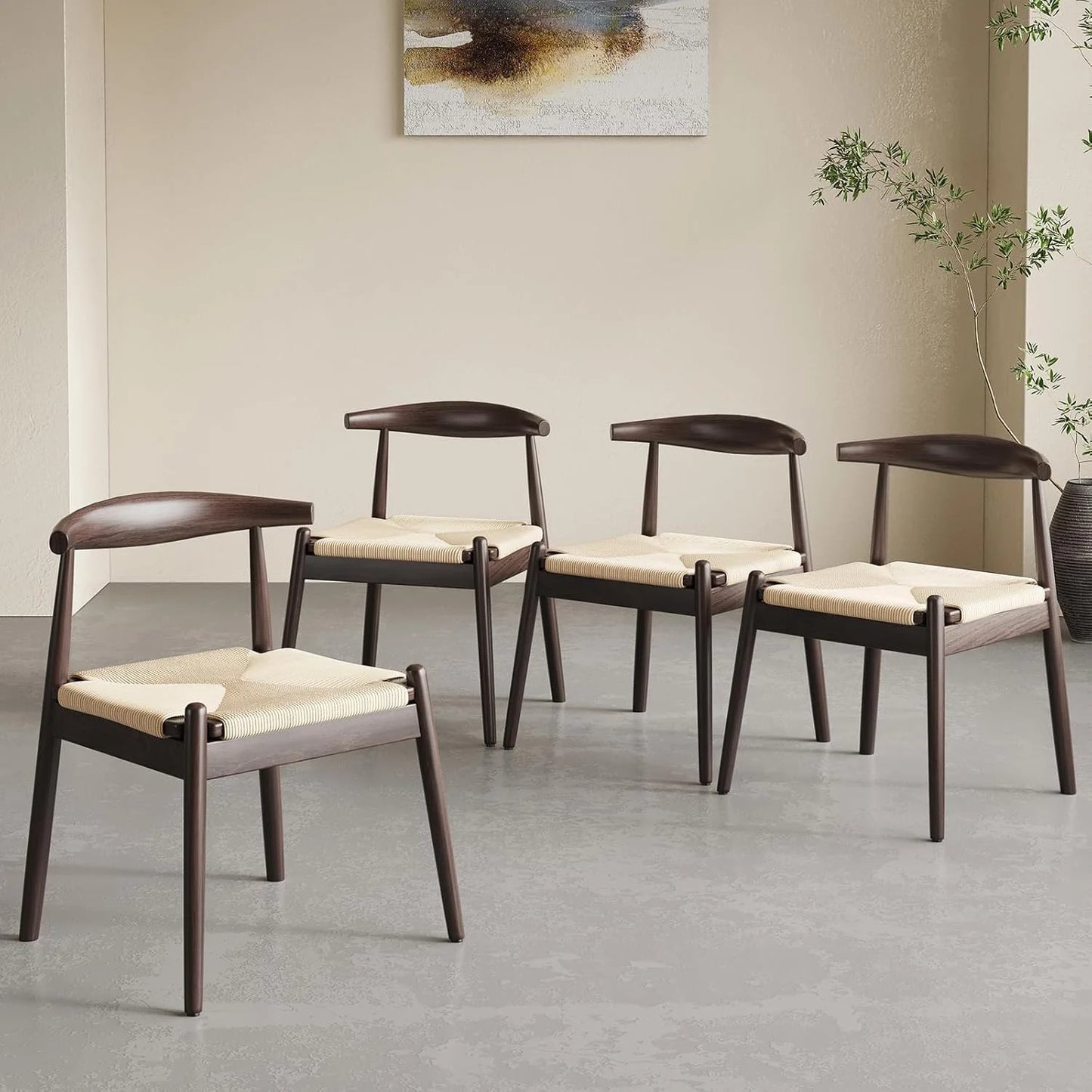 STARY Set of 4 Dining Chairs, Mid-Century Modern Kitchen and Dining Chairs for Dining Room, Dining Table Chairs with Solid Wood Legs