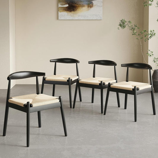 STARY Set of 4 Dining Chairs, Mid-Century Modern Kitchen and Dining Chairs for Dining Room, Dining Table Chairs with Solid Wood Legs